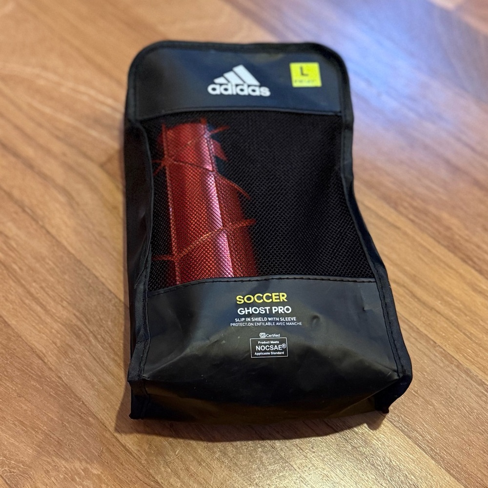 Adidas Red Soccer Shin Guards